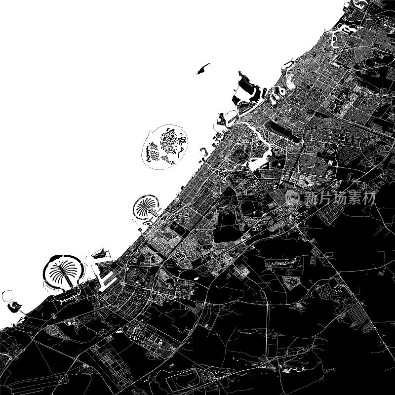 迪拜矢量地图