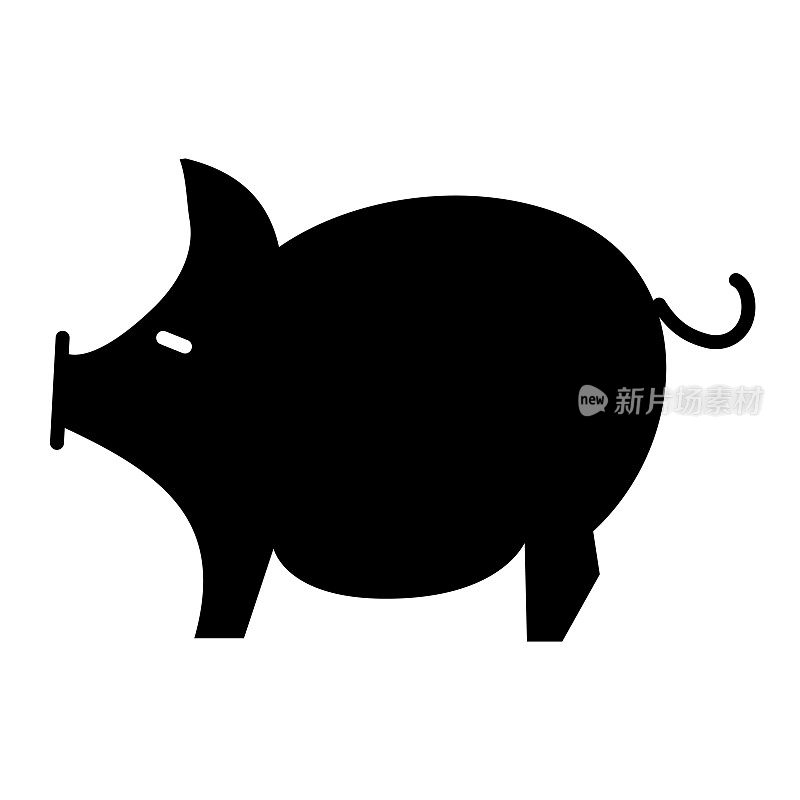 现代农场和农牧业猪的图标