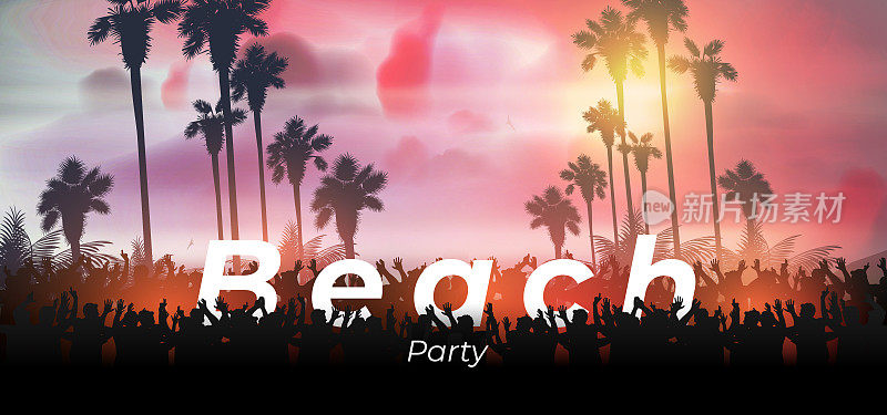 沙滩夜派对海报设计
