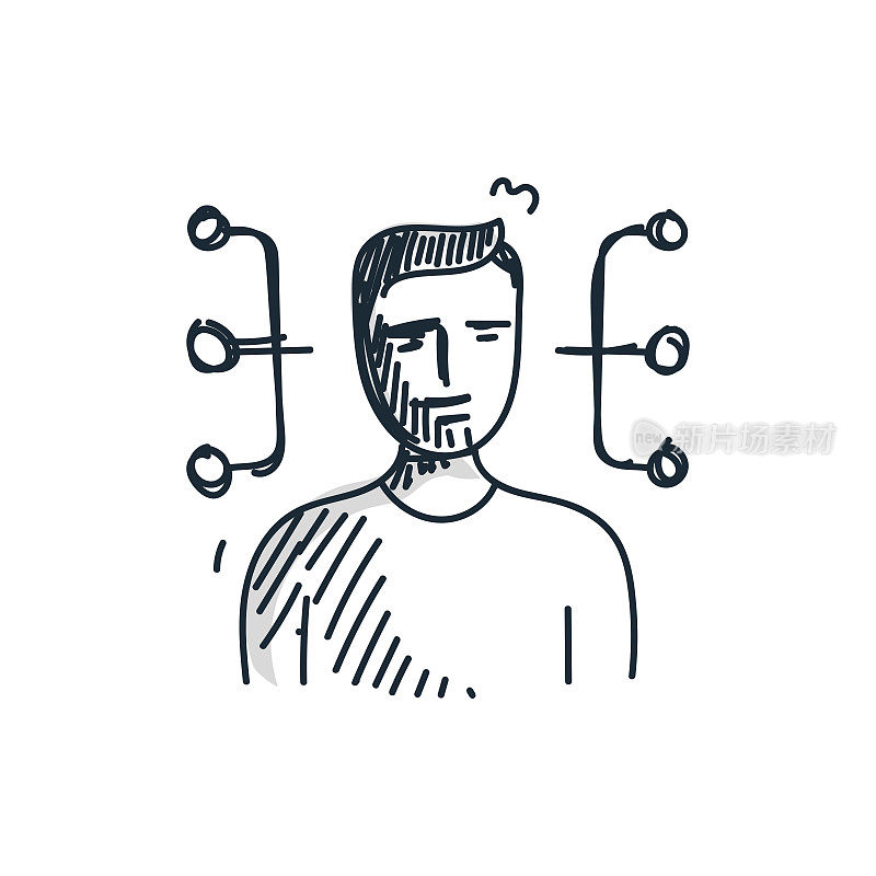 技能线条图标和涂鸦,素描,手绘,设计元素