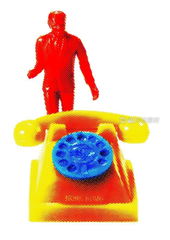 红色人和黄色电话