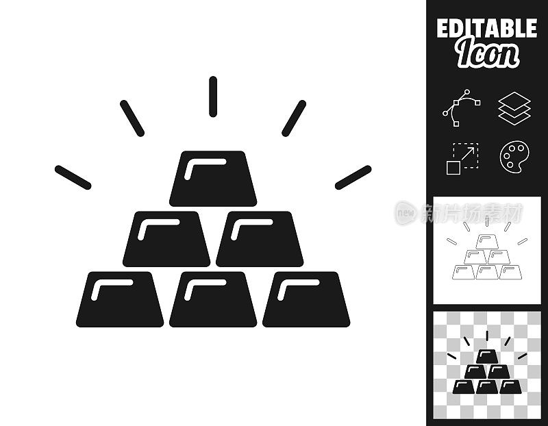 金条。图标设计。轻松地编辑