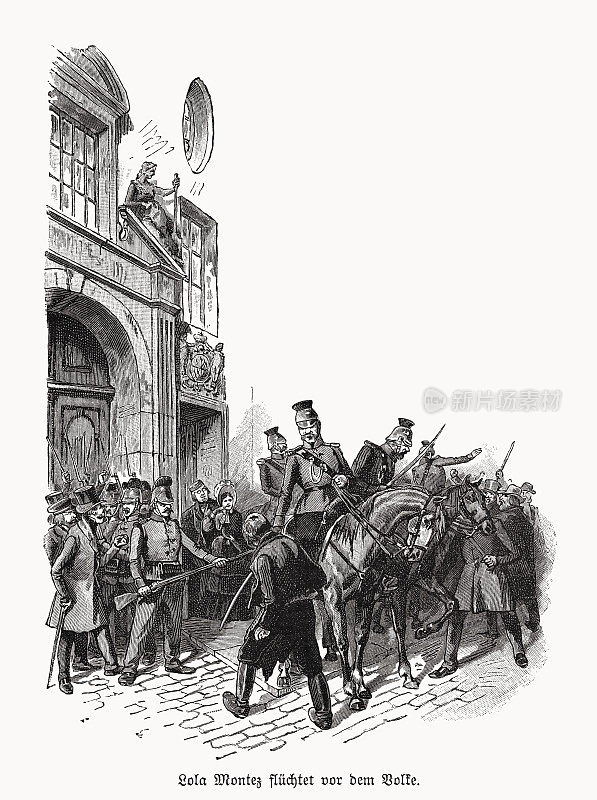 1848年，洛拉・蒙特兹逃离慕尼黑人民