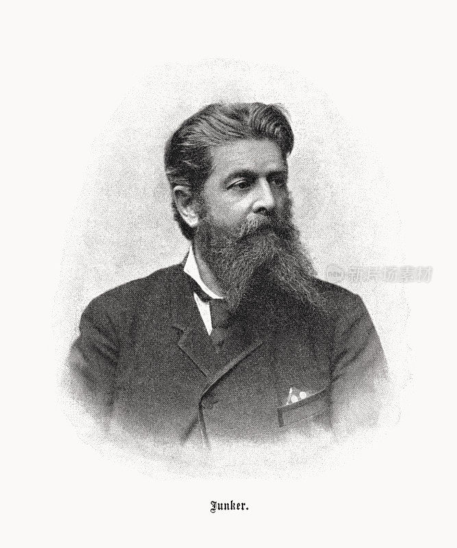 威廉・容克(1840-1892)，德俄探险家，半色调印刷，1899年出版