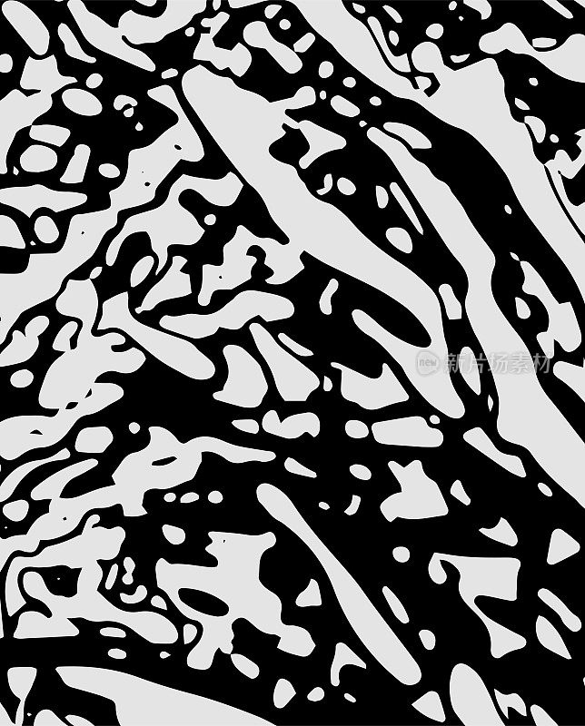 抽象黑白木刻风格液体流动的艺术纹理背景