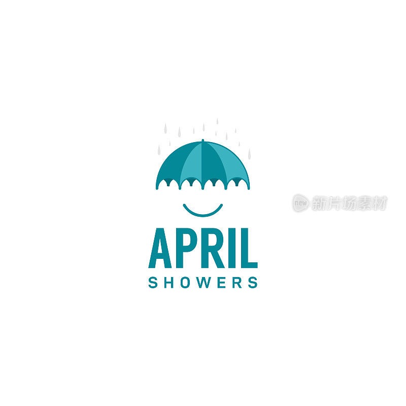 四月阵雨矢量设计模板