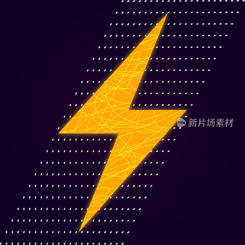 发光的标志纹理插图-发光的闪电。是能量和权力的象征。