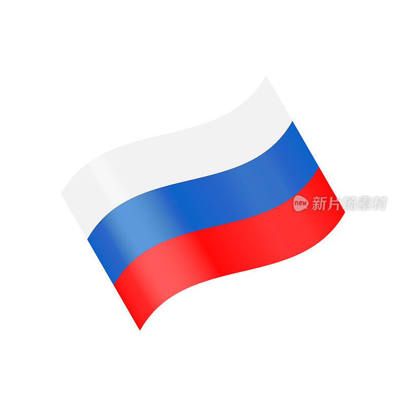 俄罗斯-旗帜图标矢量插图-波