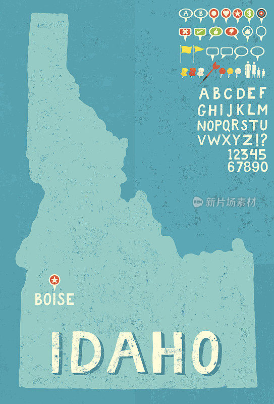 爱达荷州地图与图标