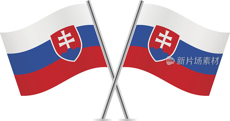 斯洛伐克的旗帜。向量。