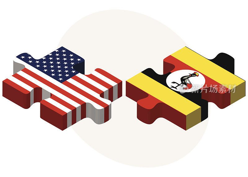 美国和乌干达国旗拼图