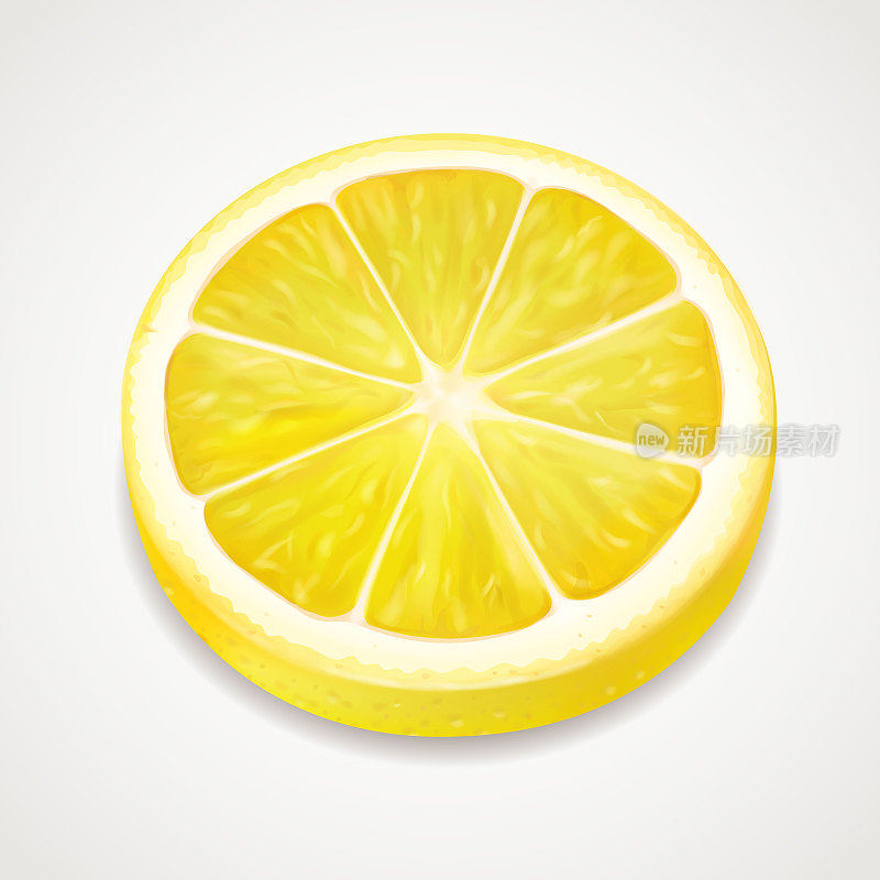 柠檬汁切片逼真的水果
