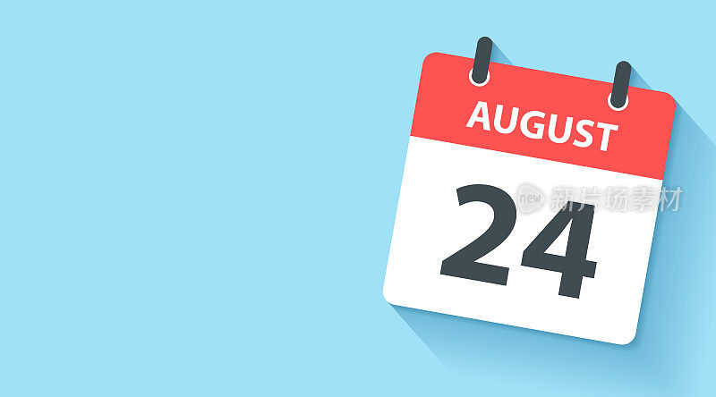8月24日-日常日历图标在平面设计风格