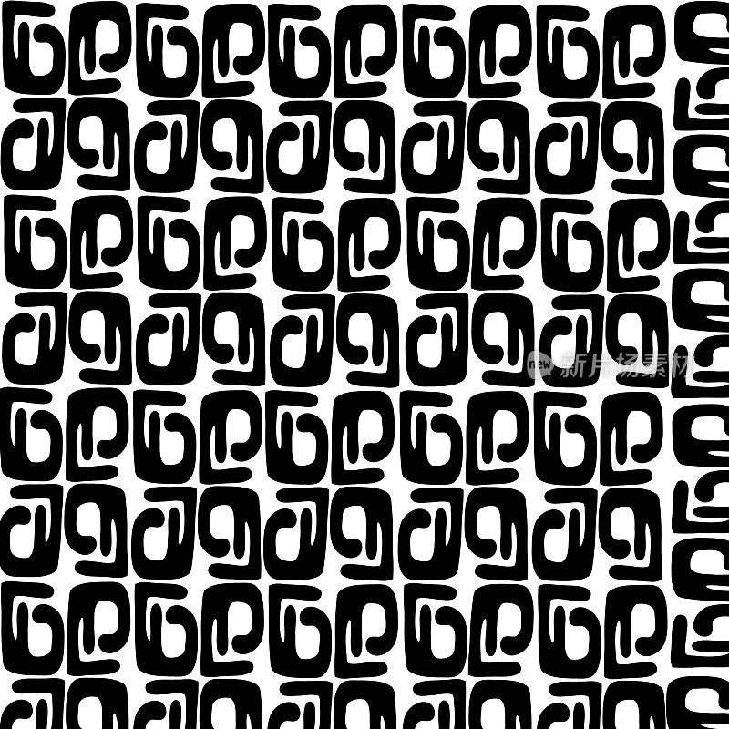 手绘抽象无缝图案