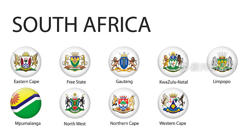 所有南非各地区的旗帜