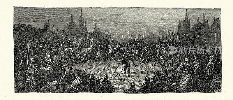 最后一战，中世纪战争中，战场上被军队包围的骑士