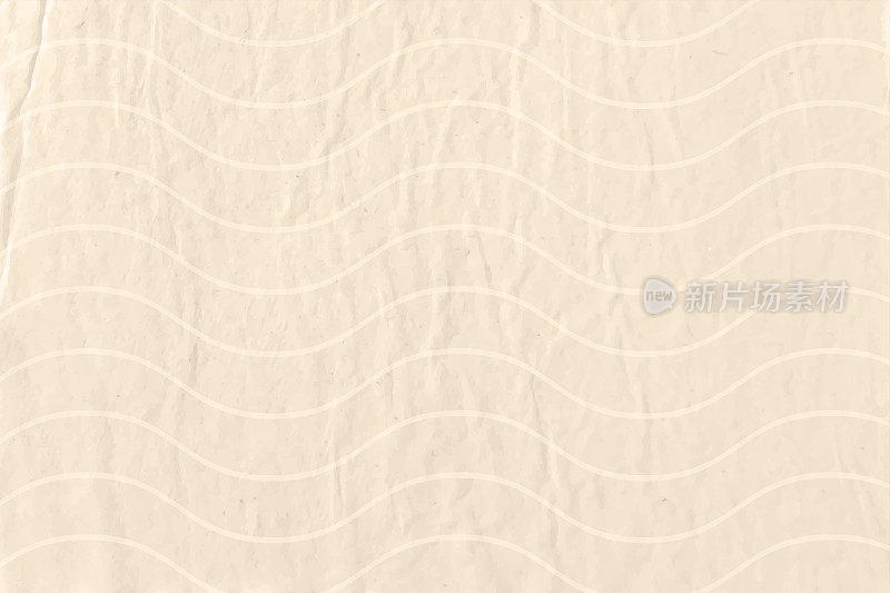 浅粉彩灰色单色grunge纹理水平灰度矢量背景与等距连续之字形波浪图案的波浪全压皱皱的纸