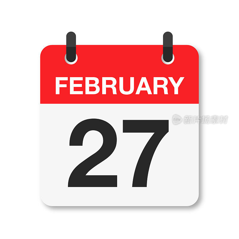 2月27日-每日日历图标-白色背景