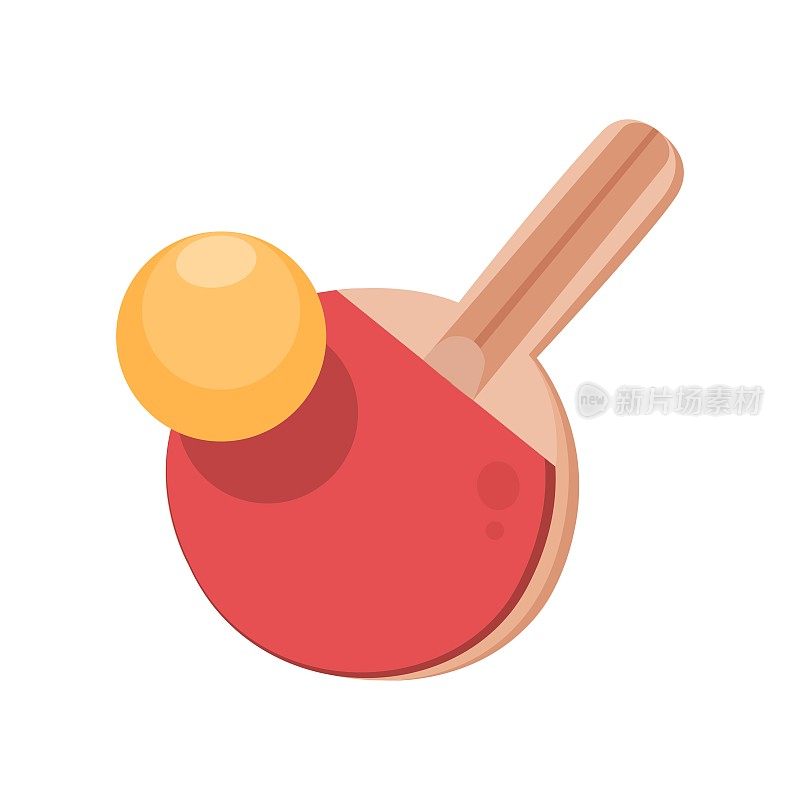 乒乓球或乒乓球运动符号卡通插图矢量