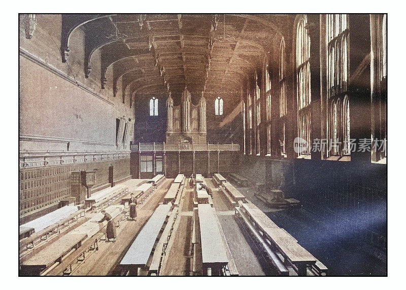 古董伦敦的照片:基督医院，食堂