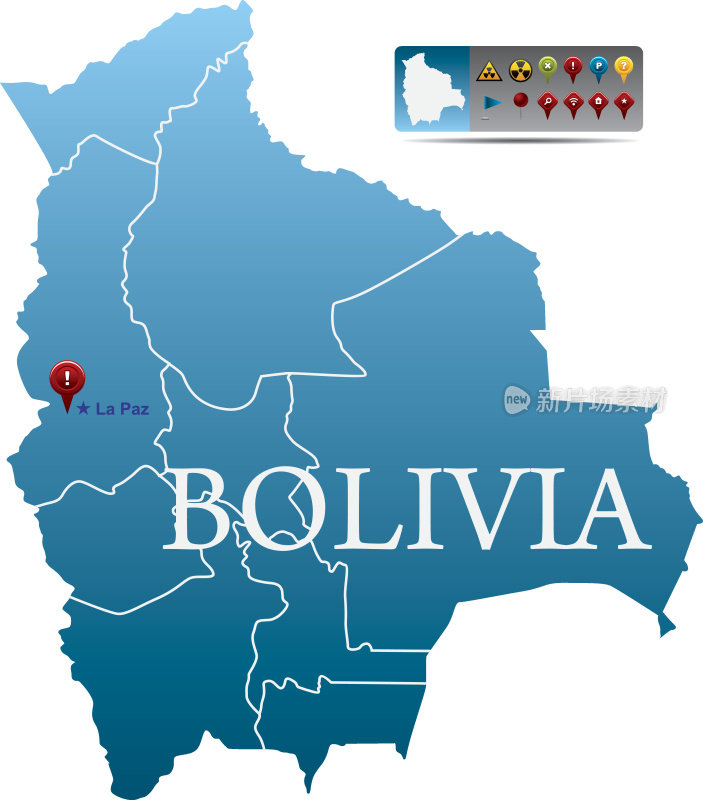 玻利维亚地图与导航图标