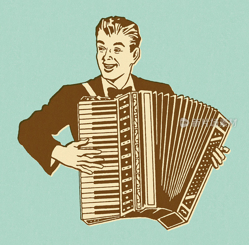 男人玩Accordian