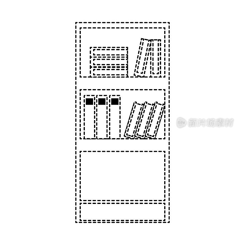 点状教育书柜，内含书籍和文件夹文件