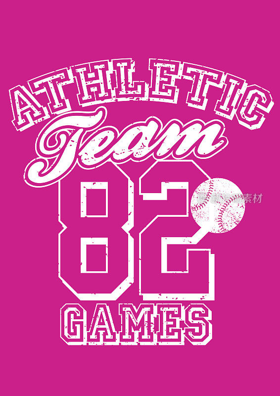 女子运动队棒球设计在粉红色的背景