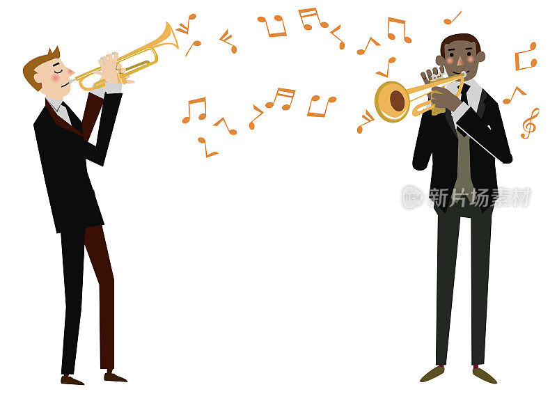 trumpet.orchestra。仪器。演员。艺术家。音乐剪辑的艺术。音乐的形象。