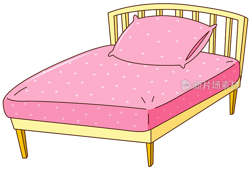 粉红色床单和枕头的床