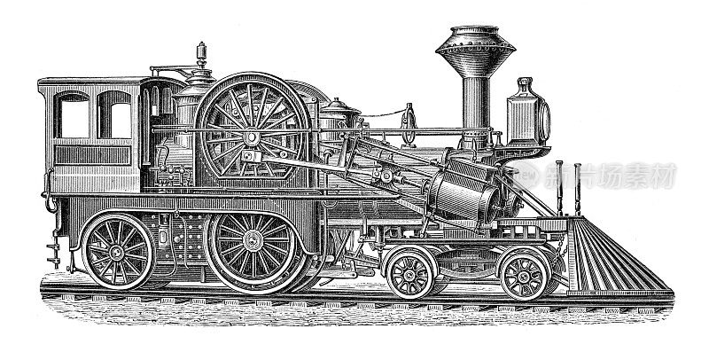 1897年尤金・方丹的古董速度蒸汽火车