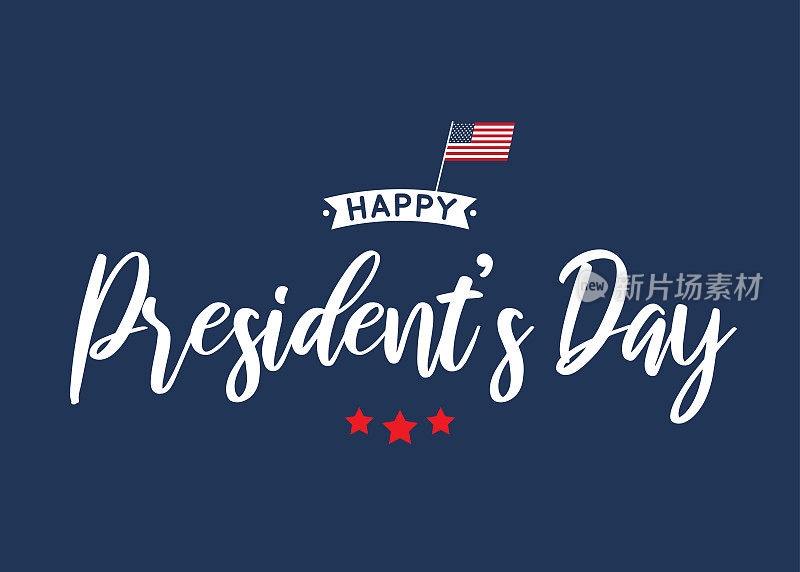 总统节快乐卡片海报背景向量