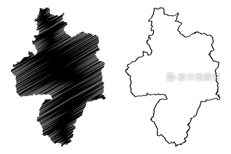 合肥市(中华人民共和国，安徽省)地图矢量插图，胡飞市速写地图
