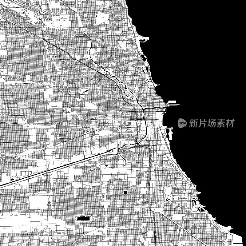 芝加哥伊利诺斯-矢量地图