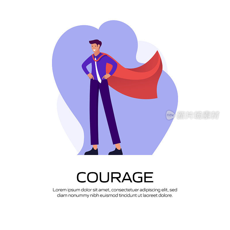 勇气概念矢量插图网站横幅，广告和营销材料，在线广告，业务演示等。