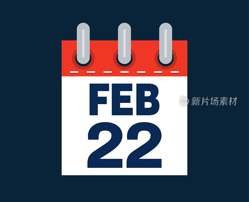 这个月的日历日期是2月22日