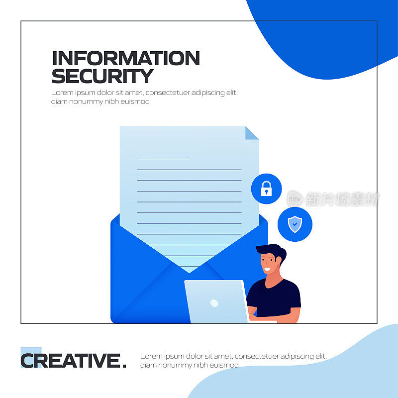 网站横幅、广告和营销材料、网络广告、商业演示等信息安全概念矢量插图。