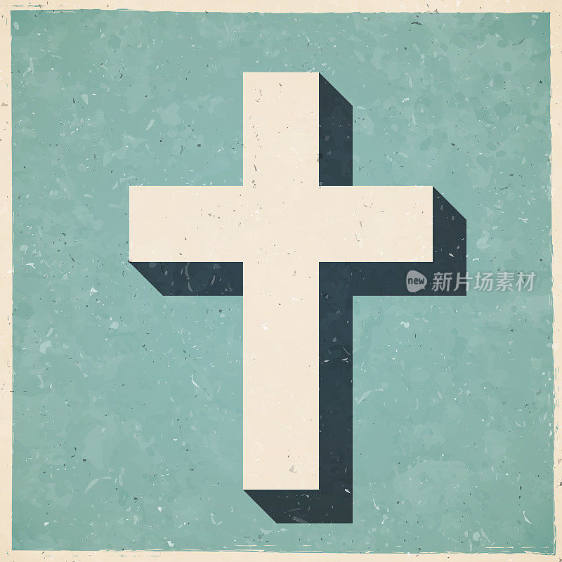 宗教十字架。图标在复古风格-旧纹理纸
