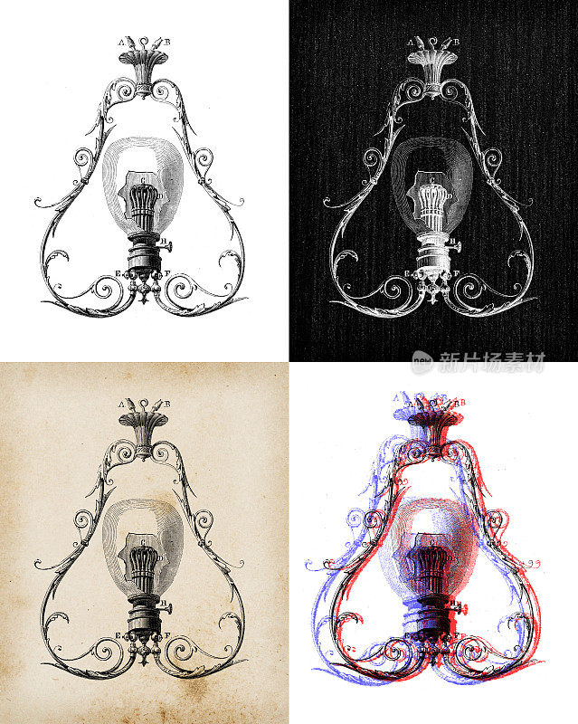 科学发现的古玩插图:氧气灯