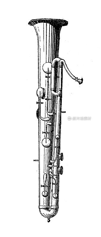 古董插画:奥菲克莱德，铜管乐器