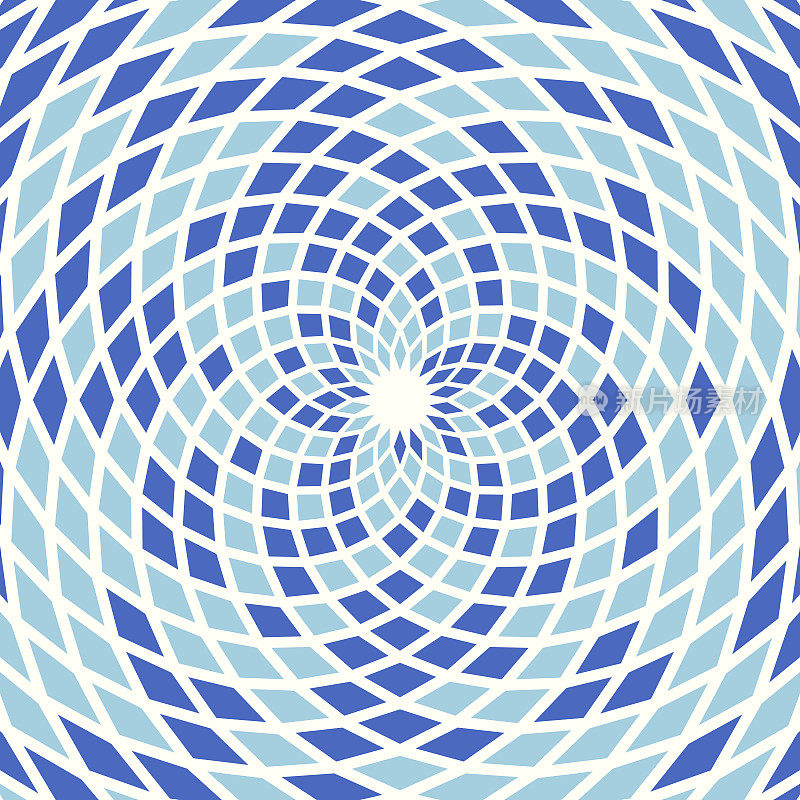 浅、深蓝色“水”色,菱形漩涡纹