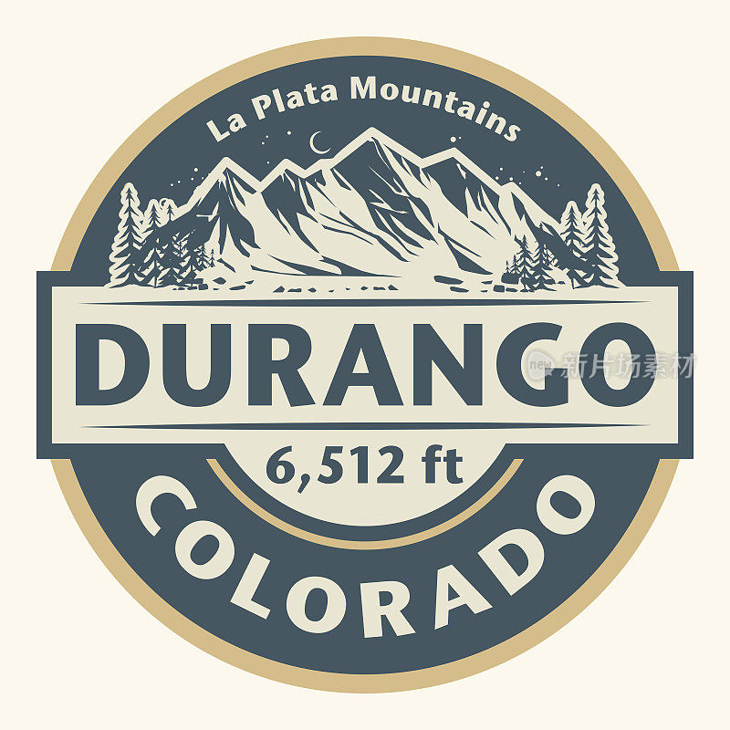 徽章上有科罗拉多州杜兰戈的名字
