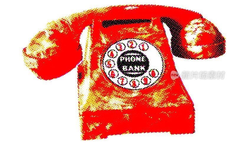 大理石红色电话银行