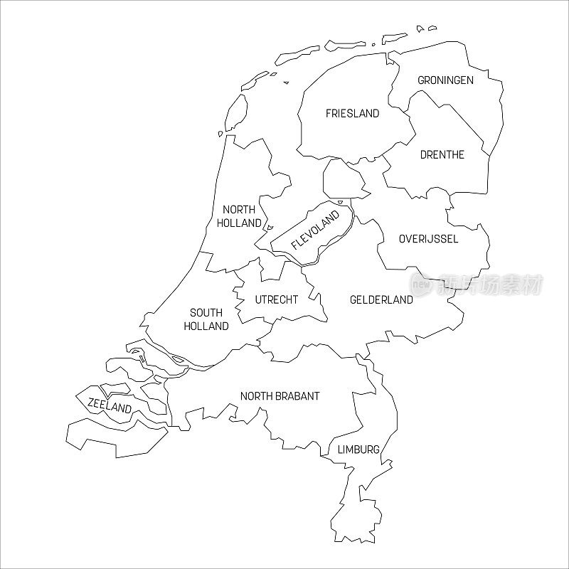 荷兰-省份地图
