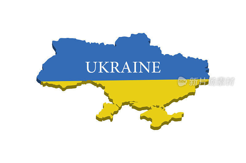 乌克兰与克里米亚地图上的国旗矢量图