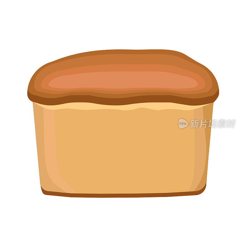 黑麦面包一种黑麦烤面包，整个，孤立在白色背景上矢量插图。用于烘焙菜单、标签。