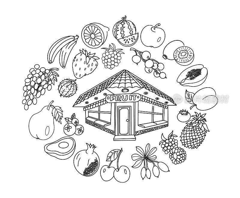 水果店涂鸦