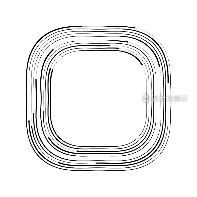 方形形状制成的瘦身漩涡线，与复制空间