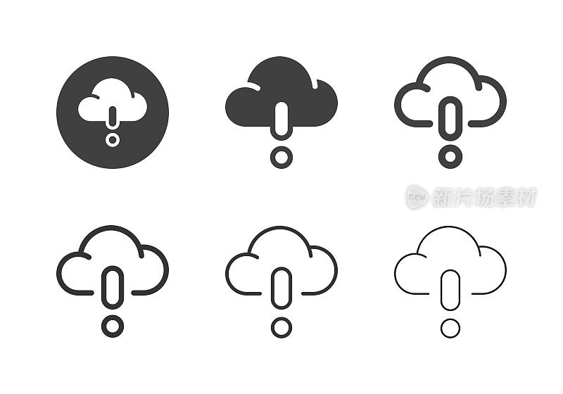 云计算警告图标-多系列