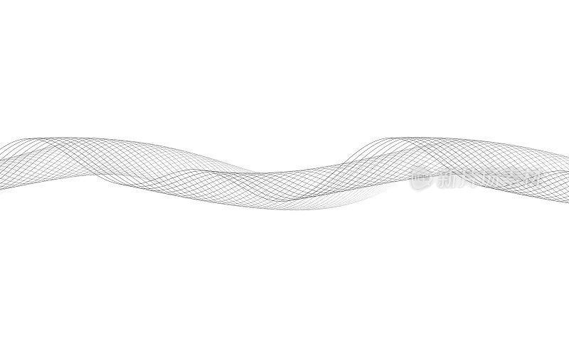 抽象纤细不重复的波浪图案设计元素